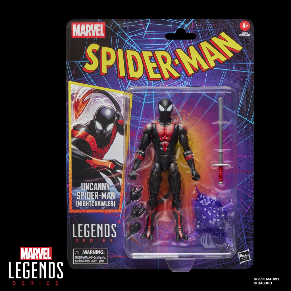 Marvel Legends Series Uncanny Spider-Man (Nightcrawler), Retro Cardback Comics Action Figure